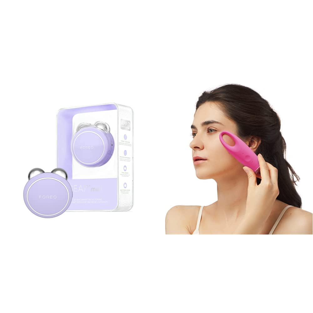 FOREO BEAR mini Masajeador facial eléctrico de microcorrientes I Reductor de papada & Iris Masajeador E Iluminador Del Contorno De Ojos