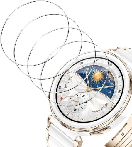 Mayfun Pack of 4 Screen Protectors Compatible with Huawei Watch GT 5 Pro / GT5 Pro 42 mm for Tempered Glass, HD Screen Protector Film, Anti-Scratch, Bubble-Free, High-Resolution Protective Glass