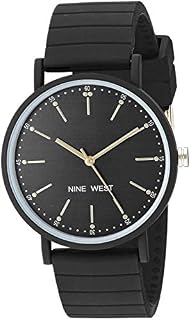 Nine West Women's Black Silicone Strap Watch, NW/2330BKBK
