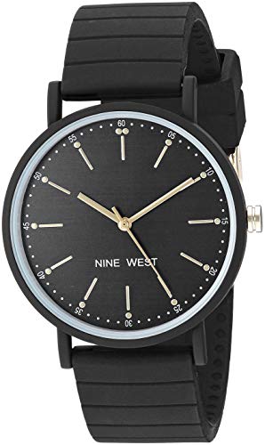 Nine West Women's Black Silicone Strap Watch, NW/2330BKBK