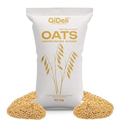 GiDeli Hafer ganz 10kg - pferdefutter körner vogelfutter natürlicher Futter Oat für Tiere naturrein energiequelle für Pferde & geflügel