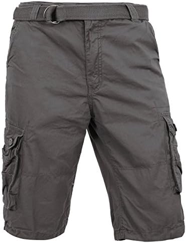 Ma Croix MP Mens Premium Cargo Shorts with Belt Outdoor 1MPA0001 (42, mp01_Charcoal)