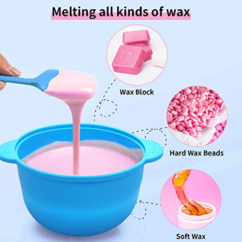 Wax Warmer Replacement Spare -Silicone Bowl - Silicone Spatula Kit, Nonstick Wax, Easy Clean Reusable, Hair Removal Waxing Kit Accessories #TOP2
