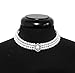 Fashion 21 3 Rows Rhinestone Trimmed Simulated Pearl Choker Necklace, Bracelet, Pierced Earring 3 Set (White)