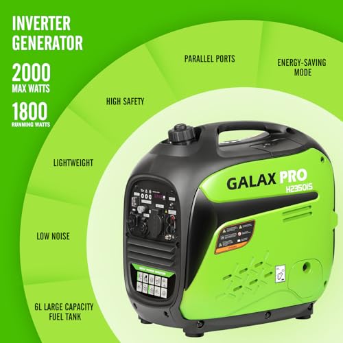 GALAX PRO Inverter Generator, 1800W Running Power, 2000W Max Portable Power Station,6L Gasoline Tank,Low Noise, USB & Type-C Outputs, Eco-Mode, for Road Trips/Outdoor Camping/Emergency Power 2 GALAX PRO Inverter Generator, 1800W Running Power, 2000W Max Portable Power Station,6L Gasoline Tank,Low Noise, USB & Type-C Outputs, Eco-Mode, for Road Trips/Outdoor Camping/Emergency Power - Image 2