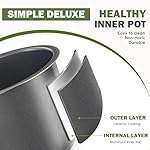 Simple Deluxe 14-in-1 Electric Pressure Cooker - 6QT Stainless Steel Slow & Rice Cooker, Steamer, Sauté, Yogurt Maker, Multi-Cooker with Dishwasher-Safe & Non-Stick - Image 2