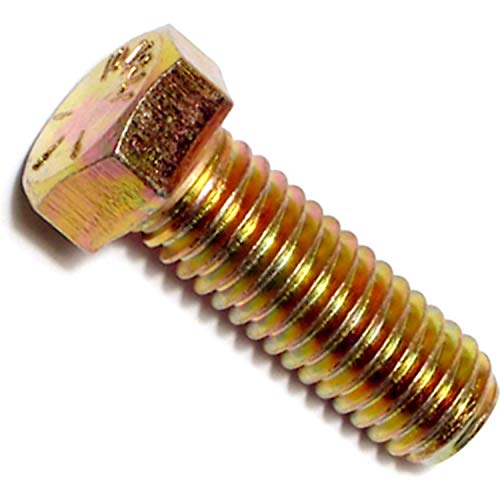 Hard-to-Find Fastener 014973252823 Grade 8 Coarse Hex Cap Screws, 7/16-14 x 1-1/4, Piece-25, yellow