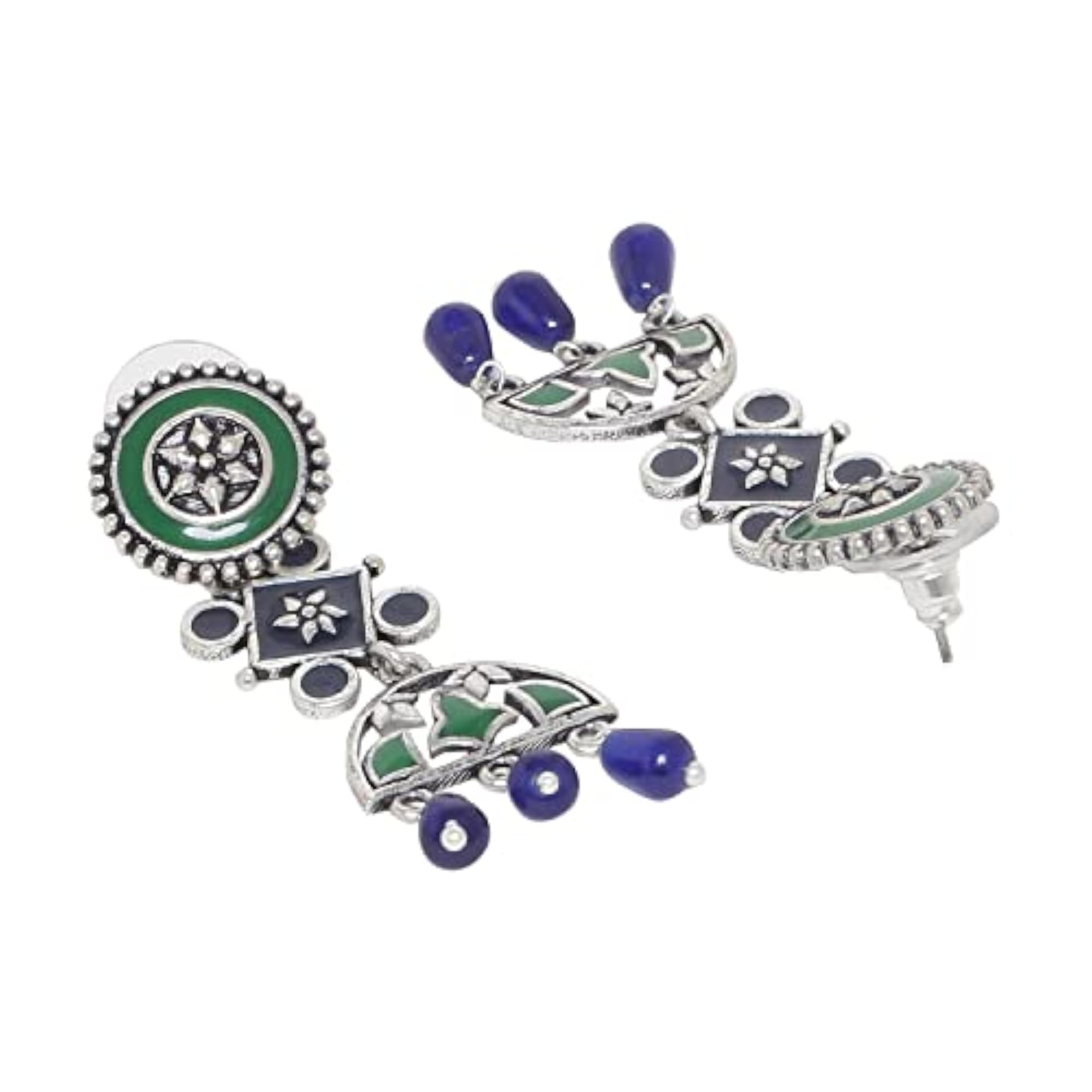 Mehrunisa Enamel and Beads Earrings