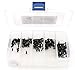 iExcell 250 Pcs M2 x 6mm, 8mm, 10mm, 12mm, 16mm 10.9 Grade Alloy Steel Hex Socket Flat Head Cap Screws, Black Oxide Finish