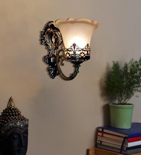 Image of WHITERAY Black Antique Designer Imported Wall Light Wall lamp for Bedroom, Living Room,Kitchen, Bars, malls, Besides The Bed, Balcony Home Decoration ((1111 (Single) (Without Bulb))