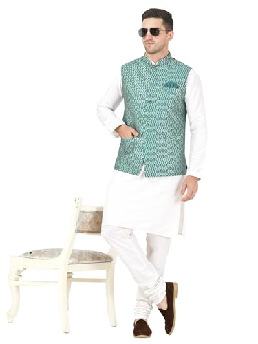 Image of Badoliya & Sons Men's Brocade Zari Nehru Jacket /Waist Coat