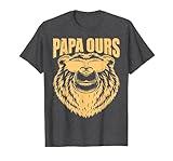 Porte ce drôle Papa Ours Animal Lunettes T-Shirt comme cadeau de fête des pères cool pour ton papa, pépé, oncle, amis, ! C'est un vetêment à porter avec humour pour la fête des pères et célébration entre amis, couples ou en famille