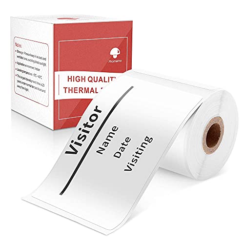 Phomemo M110 Multi-Purpose Square Self-Adhesive Label for Phomemo M110/M220/M221/M150/M120 Label Printer, 1.97"x3.15"(50x80mm),100 Labels/Roll, Black on White Labelfor Small Business, Home, Office