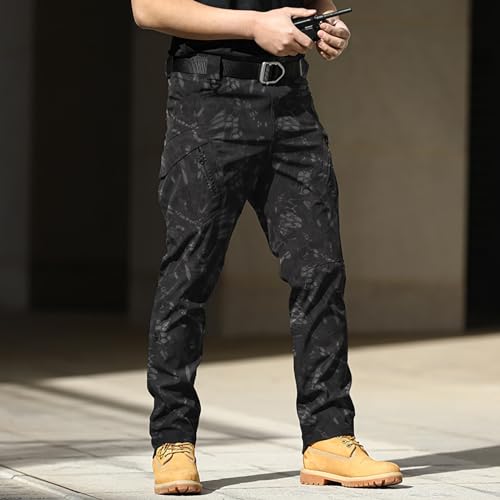Pantalon de combat coupe droite CHUNOTU avec poches cargo multifonctions - 3