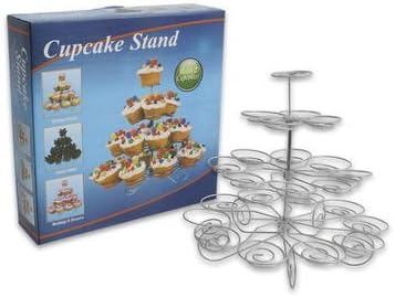 4-tier Curly Wire Metal Cupcake Stand, Holds 23 Cupcakes or Muffins