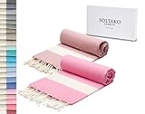 ❤【𝑼𝒍𝒕𝒓𝒂𝒂𝒃𝒔𝒐𝒓𝒃𝒆𝒏𝒕𝒆】 : Tejida manualmente con fibras de algodón natural, la toalla de playa SOLTAKO se caracteriza por su absorbencia.
