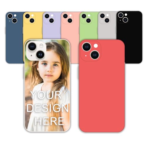 Funda de teléfono personalizada para iPhone 13,Personalizado Teléfono móvil líquida Silicona con Foto Imagen Texto, Anti arañazos y protección anti caídas Regalos personalizados para Mujeres, Hombres