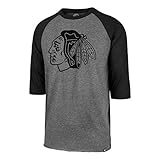 offizielle NHL Lizenzware NHL \'47 T-Shirt Chicago Blackhawks Slate Grey Imprint Club Raglan Logo Eishockey (M)