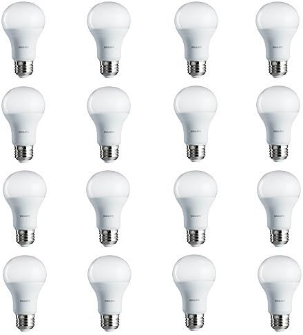 Philips LED Non-Dimmable A19 Frosted Light Bulb: 800-Lumen, 2700-Kelvin, 8.5-Watt (60-Watt Equivalent), E26 Base, Soft White, 16-Pack