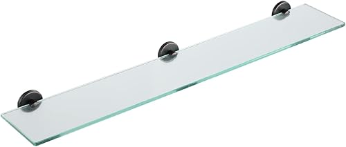 Miniatura 25 de JQK Estante de baño de vidrio dorado, almacenamiento de ducha de vidrio templado 14 por 5 pulgadas, acero inoxidable 304 dorado cepillado para