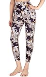 Free Leaper 7/8 Leggings Taille Haute Femme Sport Pantalon de Yoga Push Up avec Poches (Fleurs de Guépard d'or, S)