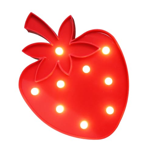 Vicila Strawberry Night Lights LED Marquee Signs, Battery Operated Strawberry Shaped Lamp for Christmas Kids, Baby, Child, Girl Gift, Nursery Room, Wall Decor- Strawberry