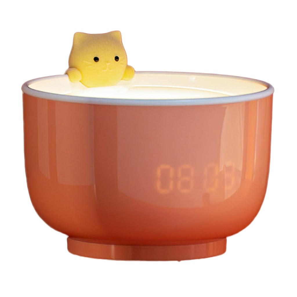 Nucelit Digital Alarm Clocks Gifts for Kids LED Cats Night Light Creates Warm Atmosphere for Touc Table Lamps Night Light for Girls Bedroom Kids