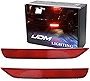 iJDMTOY Red Lens 72-SMD LED Bumper Reflector Lights Compatible With 2009-2018 Subaru Forester, Function as Tail, Brake & Rear Fog Lamps
