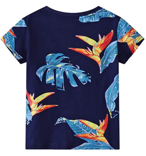 Image of Boys Summer Short Sets Outfits Cotton Casual Crewneck Short Sleeve Shirt Shorts Playwear Clothes Sets 2-7Y
