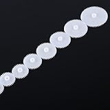 Haofy Hochwertiges 12-teiliges Kunststoff-Zahnrad-Set, Technologie, Produktion, Spielzeug, Modellbau, Zubehör, Weiße Farbe, 0,5 Modulus, Getriebeteile für Autos, Roboter