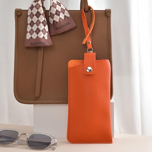 Image of K Luxury Women's Eyeglass Case Leather Soft Holder Pocket Cases Slim Travel Pouch for Sunglasses Eyeglasses Readers