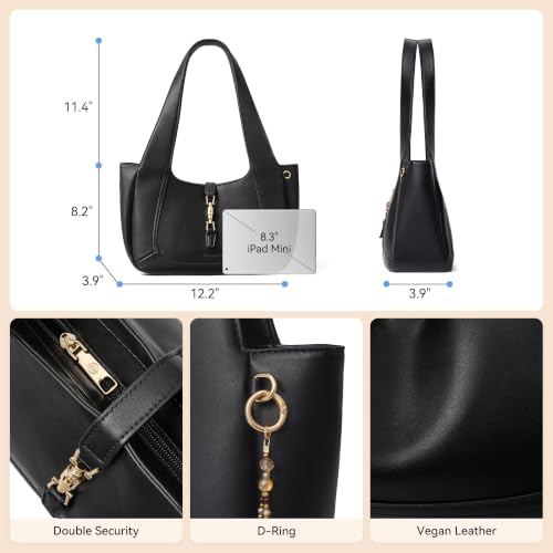 Image of BOSTANTEN Suede Shoulder Bag for Women Vintage Purse Dumpling Tote