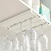RIIPOO Wine Glass Rack Hangers Under Cabinet, 2 Pack Wine Glasses Holders Under Shelf No Drill, Under Counter Wine Glass Holder, White