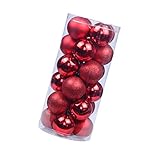 24 Stück Pailletten hängende Weihnachtskugeln, Weihnachtsbaumkugel, Weihnachtsbaum-Überzug, Kugel, Weihnachtsschmuck, Dekoration, Weihnachtskugeln for Weihnachtsbaum, hängende Kugel, 6 cm, Silber/697