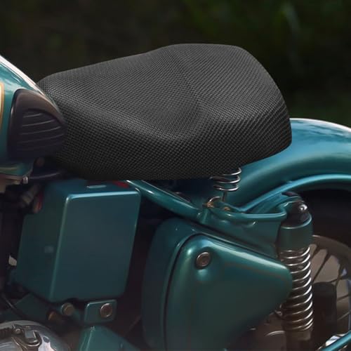 Funda de asiento para moto de malla protectora negra transpirable universal 3