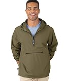 Charles River Apparel Unisex Color Pack-N-Go Pullover, Men's & Women's Anorak, Olive, Large