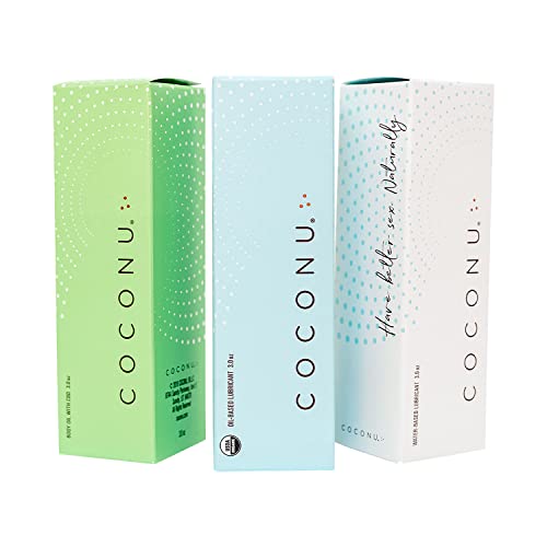 Coconu Intimacy Kit Sensual Massage Oil for Couples and Personal Use | Romantic Massage Therapy | Organic & Vegan | (3 Pack: Water-Based, Oil-Based, and Hemp Infused)