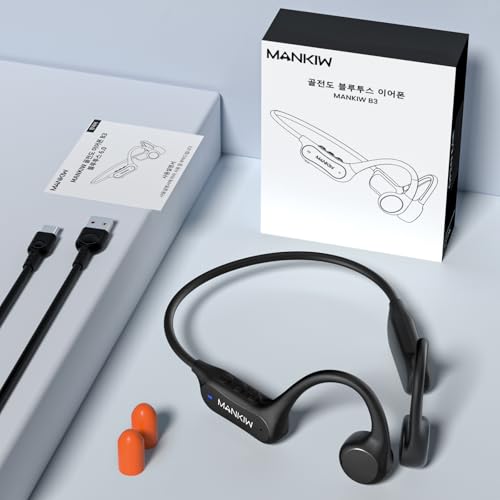 MANKIW Knochenschall Kopfhörer Bluetooth 6.0, Open Ear Sportkopfhörer, Typ-C Schnellladung, IPX5 Wasserdicht Bone Conduction Headphones für Laufen, Fitness, Autofahren