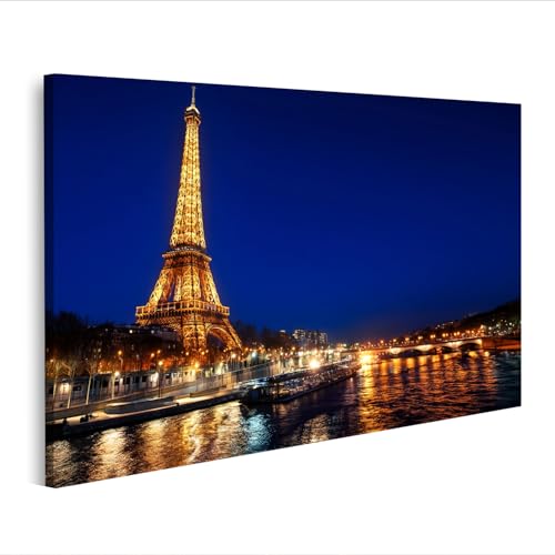islandburner Cuadro sobre lienzo Majestuosa Torre Eiffel impresión artística salón perfecto para románticos – Edición K2