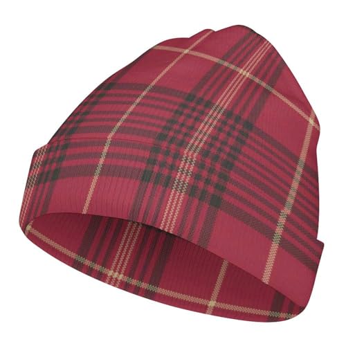 Christmas Red Black Plaid Kids Beanie Hat for for Girls Boys Children Cap Winter Knitted Chemo Cancer Headwear Accessories Gifts Decoration - Main Image