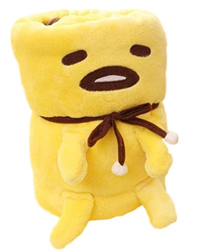 GK-O Anime Gudetama Plush Blanket Yellow Lazy Egg Yolk Roll Air Condition(Large)