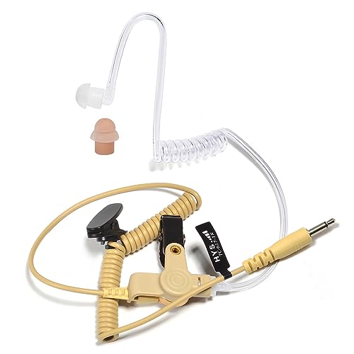 HYS Oreillette Écouteurs de Surveillance avec Tube Acoustique Transparent pour radios bidirectionnelles, émetteurs-récepteurs et micros Jack 3,5 mm (Type-2)