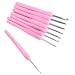 Icibgoods 2.5-6mm Hooks 8 Sizes 14cm Pink Soft Handle Aluminum Knitting Crochet Hooks for DIY Dolls Clothes Decoration