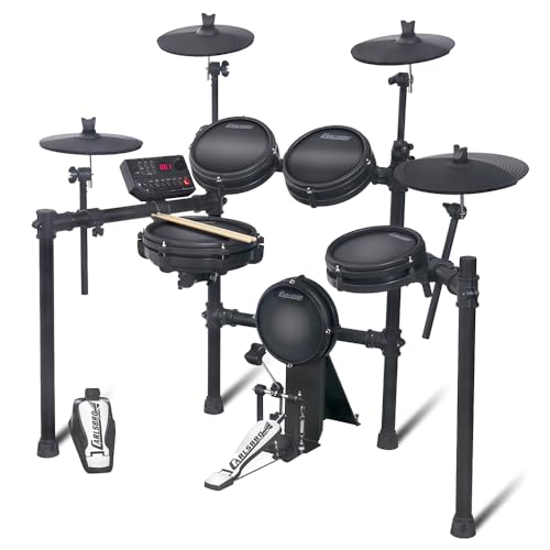 Carlsbro CSD35M 9-Piece Mesh Head Electronic Drum Kit - Digital Drum Kit with Responsive Mesh Head Pads, Quiet Practice, Realistic Feel, Bluetooth & USB Connectivity, 50 Lessons Included