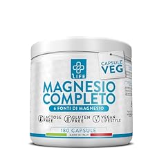 Magnesio Completo Capsule 180 PiùLife, 6 Fonti Con Magnesio Pidolato, Bisglicinato, Citrato, Sali Organici, Benessere Per Muscoli, Sistema Nervoso, Stress, Ossa, Integratore Per Dormire Meglio