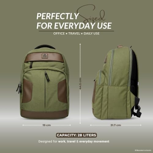 Image of 28L Agate Laptop Bag for Office with trolley Sleeve Olive