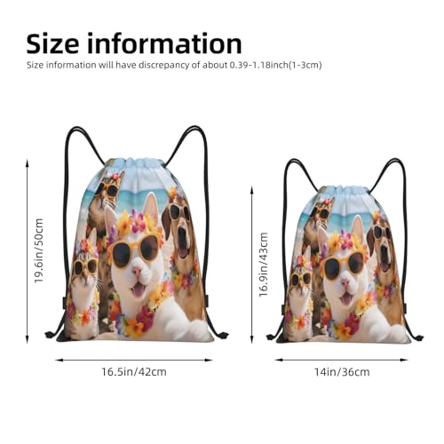Summer Beach Pet Selfie Drawstring Backpack Bags Drawstring Bag For Sport Camp Travel Dance2