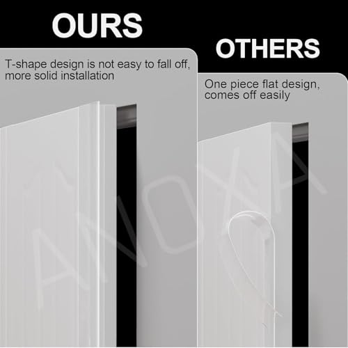 Image of ANOXA T-Shaped Clear Silicone Seal Strip, Weather Stripping Door Seal Strip for Door & Windows Gaps, Under Door Draft Stopper Silicone & Self-Adhesive Weatherstrip (3 Meter) (Transparent)