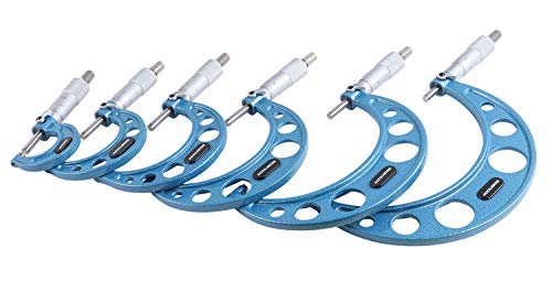 Accusize Industrial Tools 0-6 Inch By 0.0001'' Ultra-Precision Outside Micrometers With Carbide Tips 6 Pc Set, Eg00-0906 #TOP7