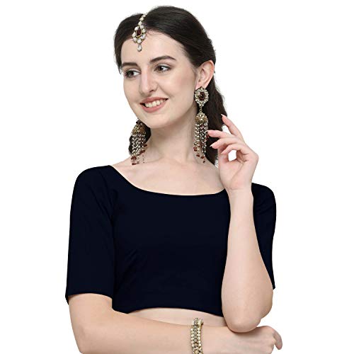 Image of Janasya Women's Plain Pure Cotton Stitched Blouse
